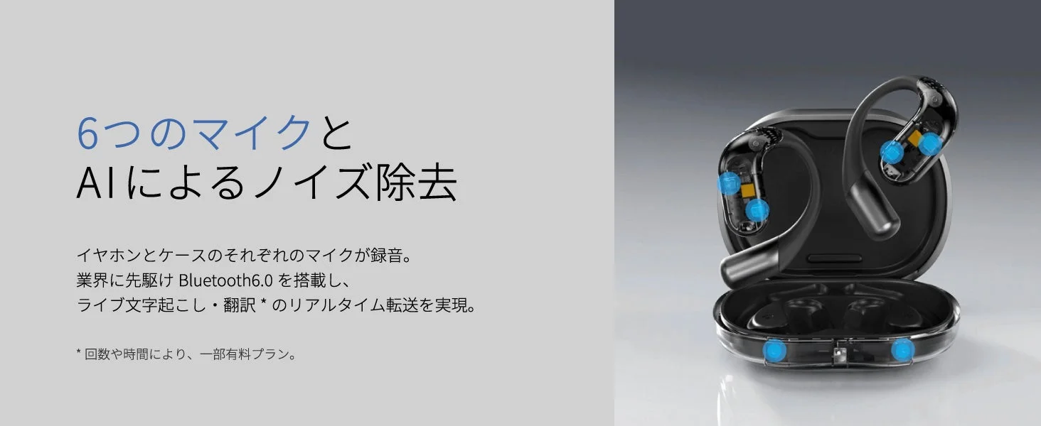 6つのマイクと AIによるノイズ除去