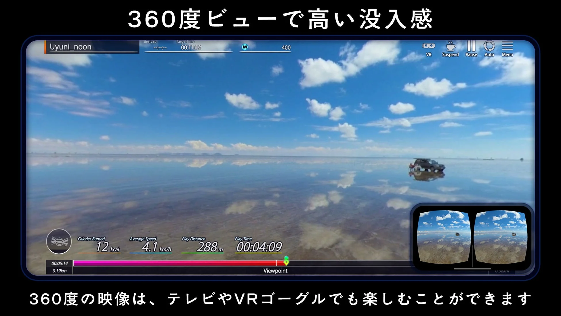 360度ビューのプレイ画面
