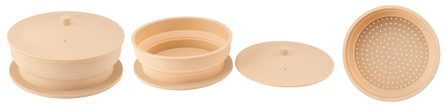 折りたたみシリコンスチーマーの展開と収納