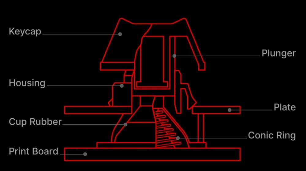 キーボードスイッチの内部構造