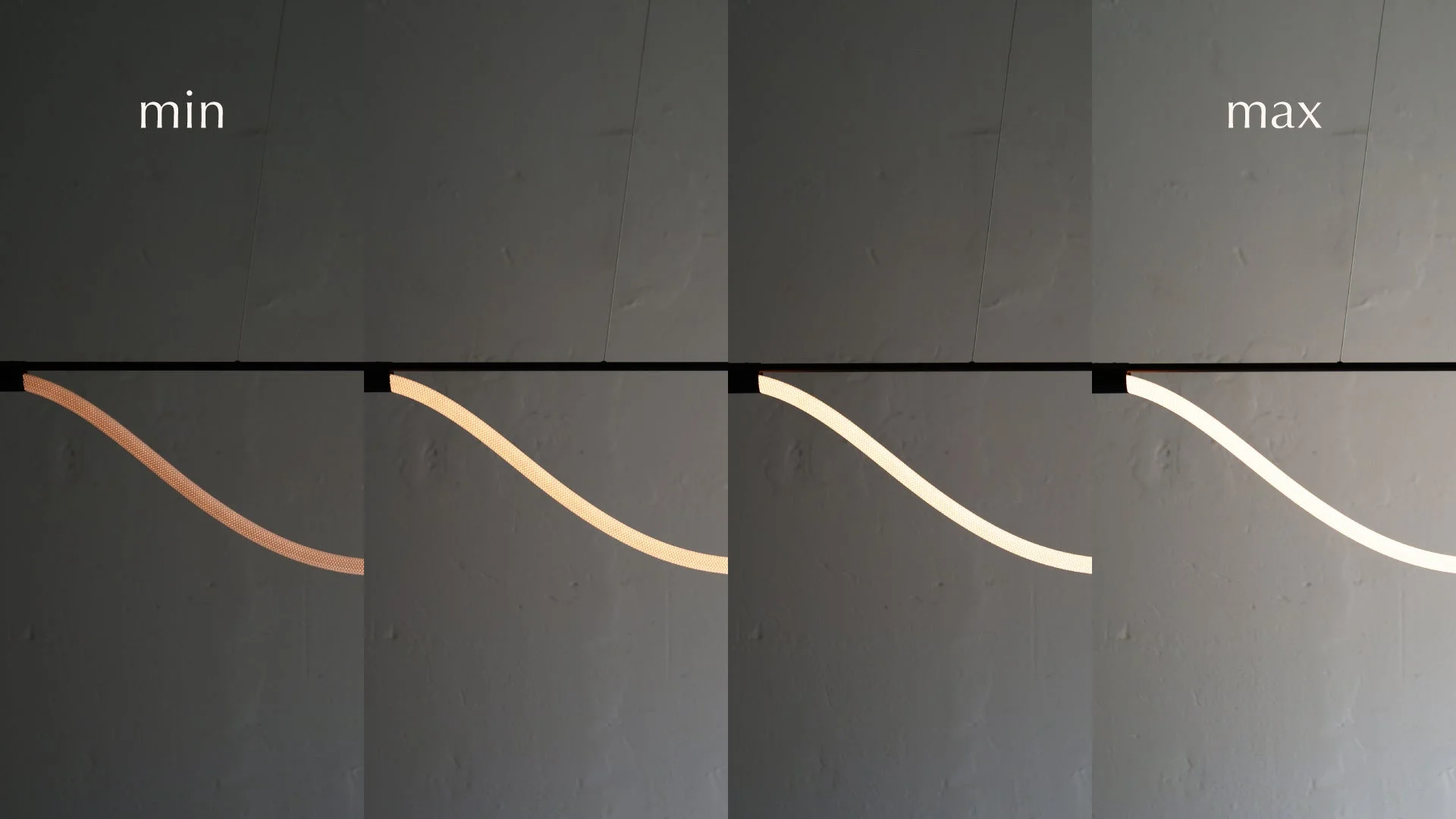 LEDライトの明るさの変化を示す波状の照明