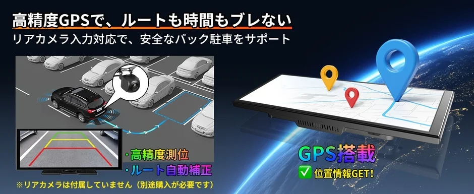 高精度GPSと2画面分割表示