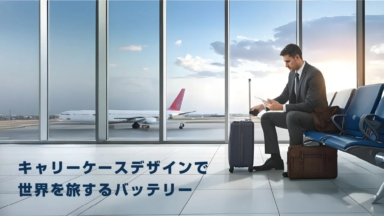 キャリーケースデザインで 世界を旅するバッテリー