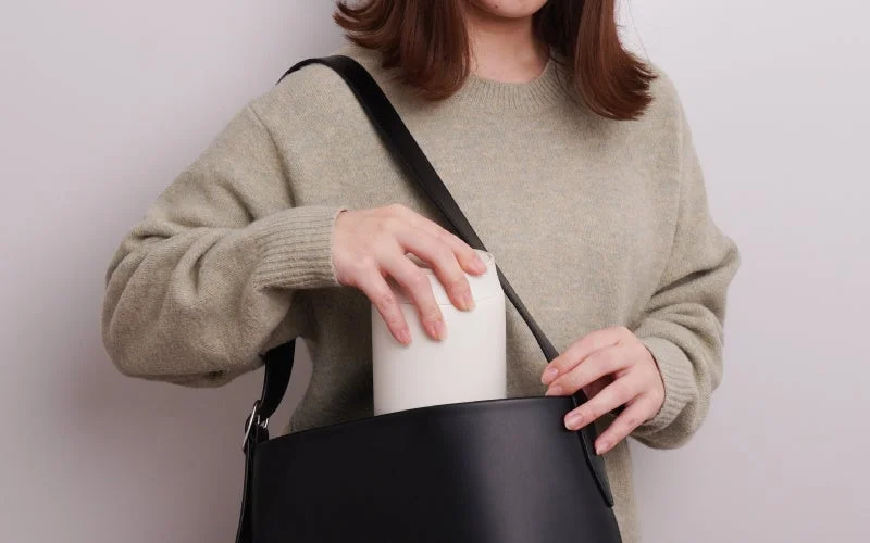 バッグに収納する様子