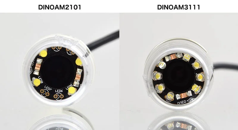 DINOAM3111とDINOAM2101のLEDライト比較
