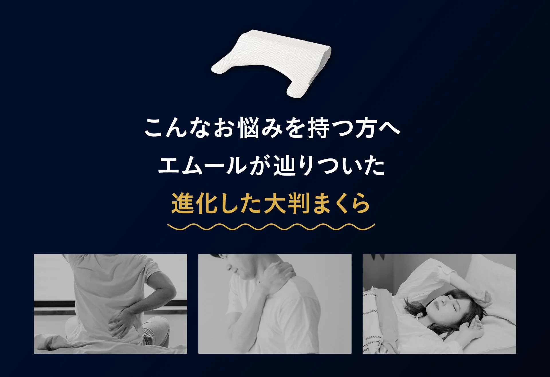 こんなお悩を持つ方へエムールが辿りついた進化した大判まくら