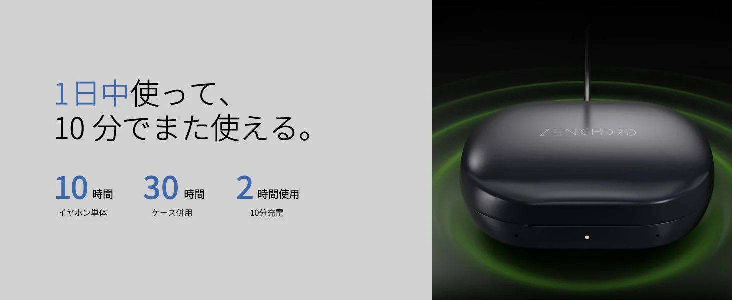 1日中使って、10分でまた使える