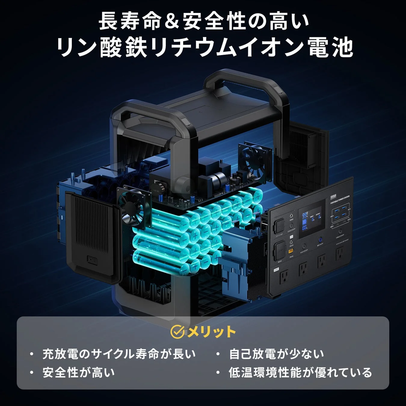 長寿命&安全性の高い リン酸鉄リチウムイオン電池