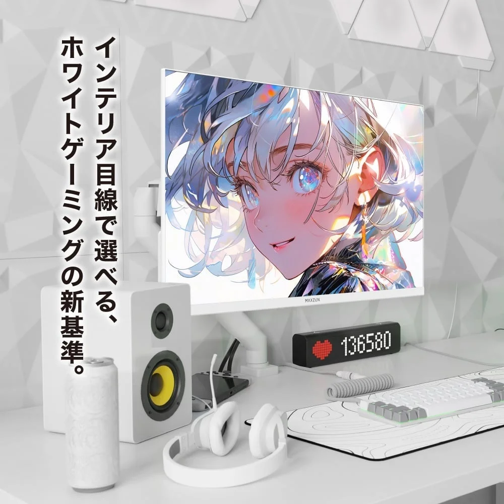 ホワイトで統一されたゲーミングデスクのイメージ