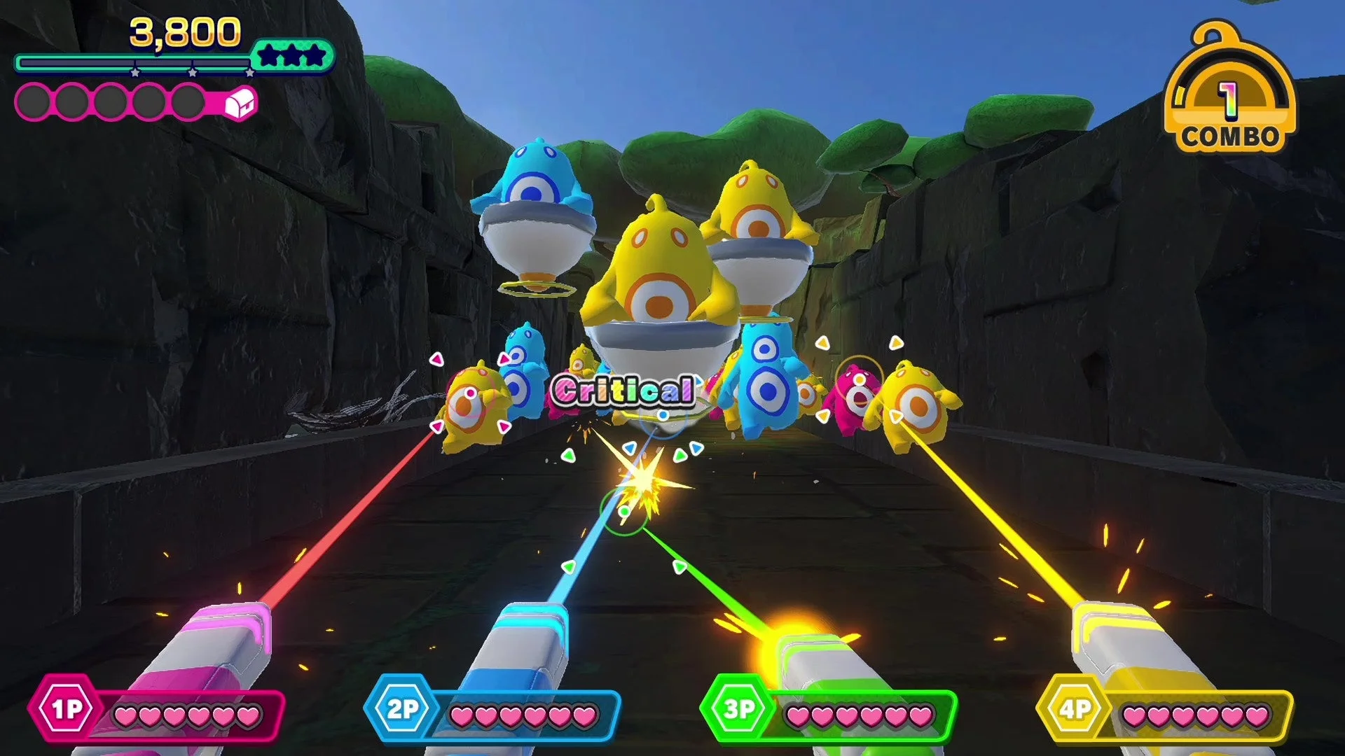 カラフルなステージでのゲームプレイ