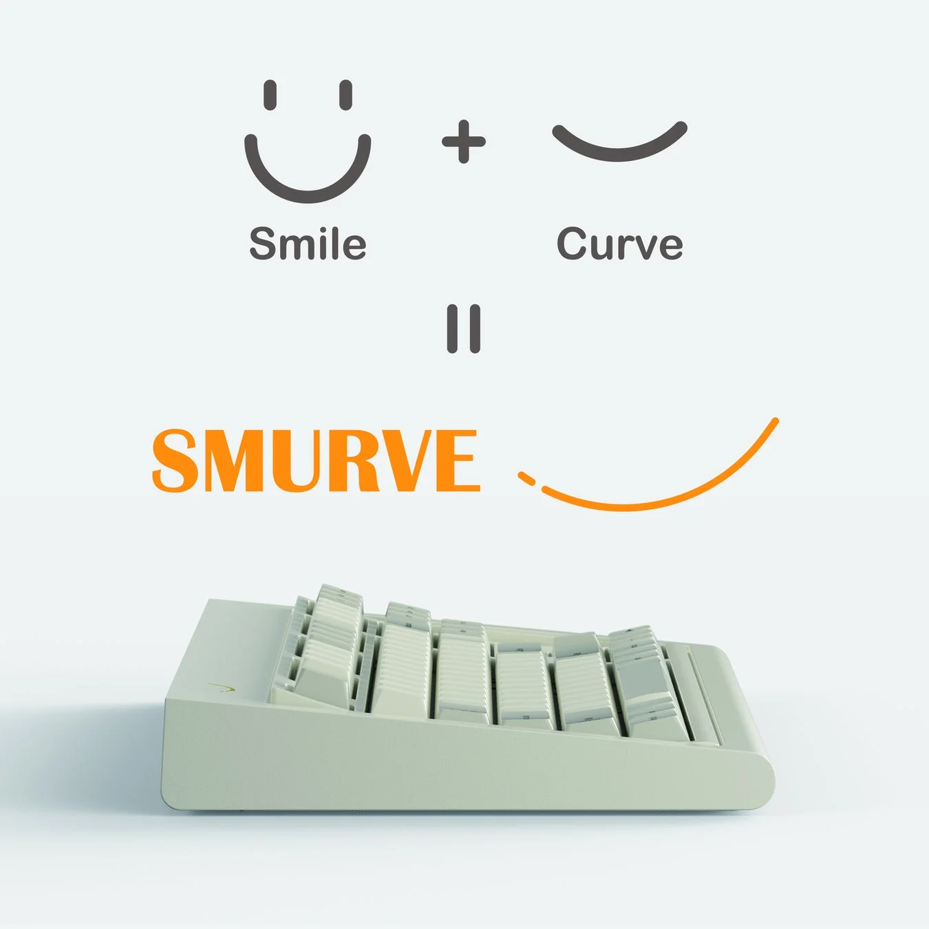 キーボードと「Smile + Curve = SMURVE」のロゴ