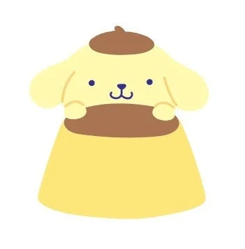 サンリオの人気キャラクター、ポムポムプリンのイラスト