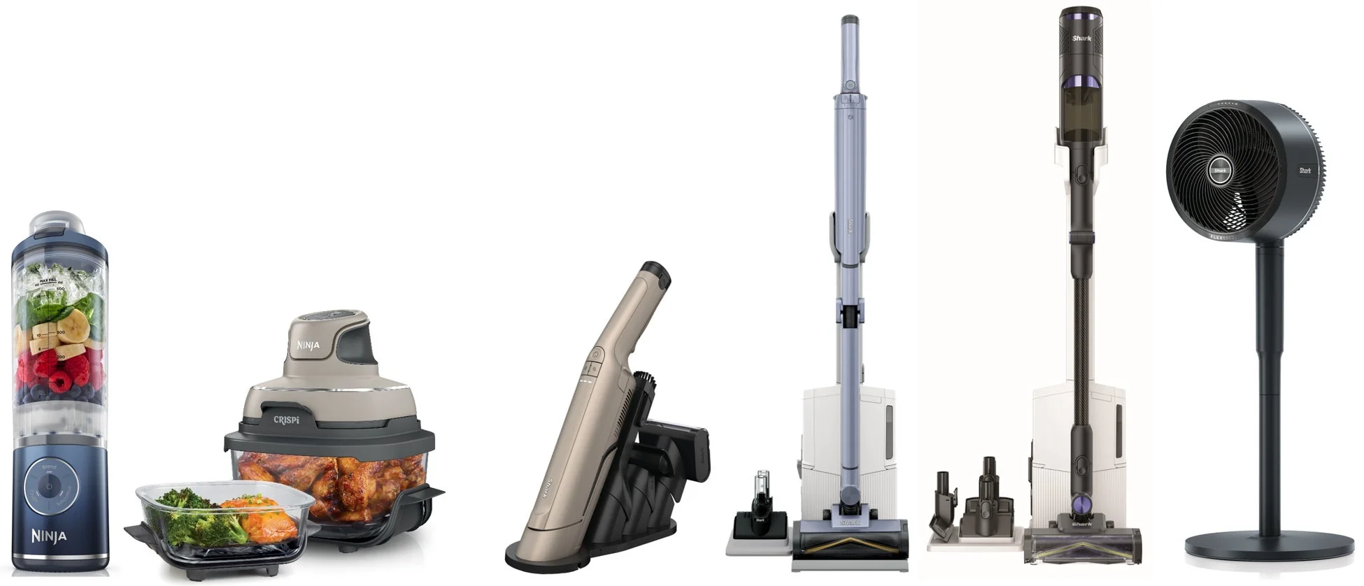NINJAとSharkブランドの様々な家電製品
