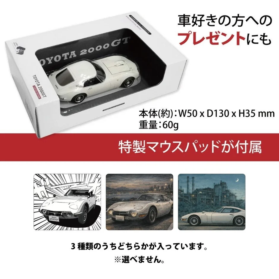 トヨタ2000GTマウスとマウスパッド
