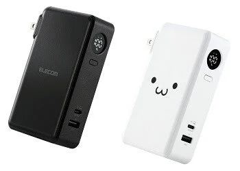 黒と白の2種類のモバイルバッテリーが並べられた画像