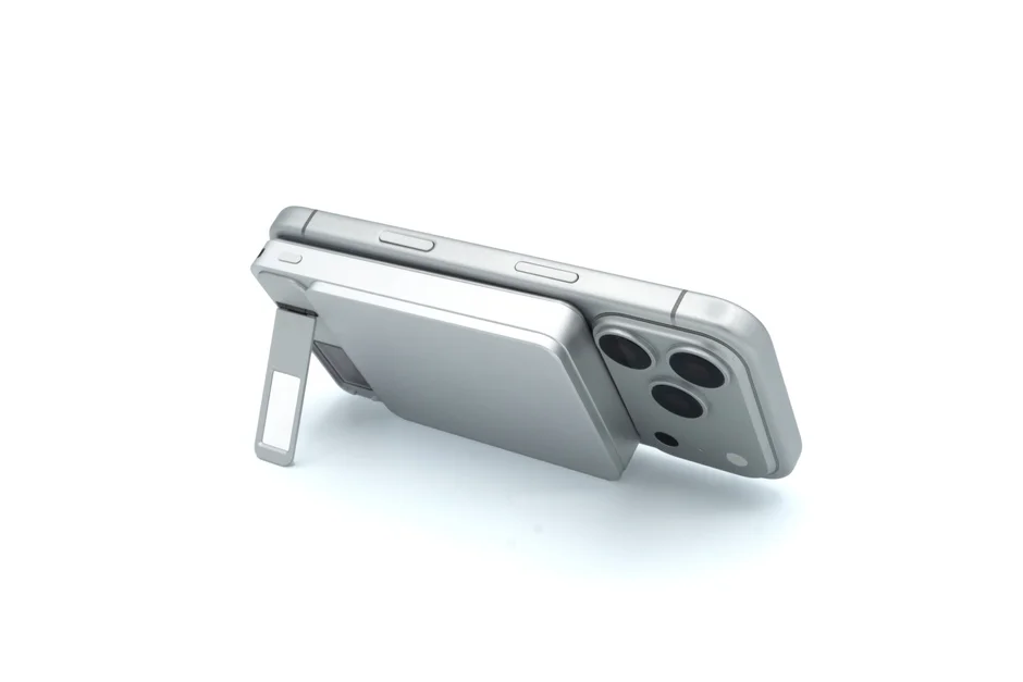 Element Metal Power Bank 8000をスタンドとして使用する様子