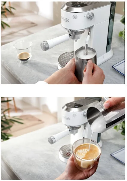 ラテアートを作る様子