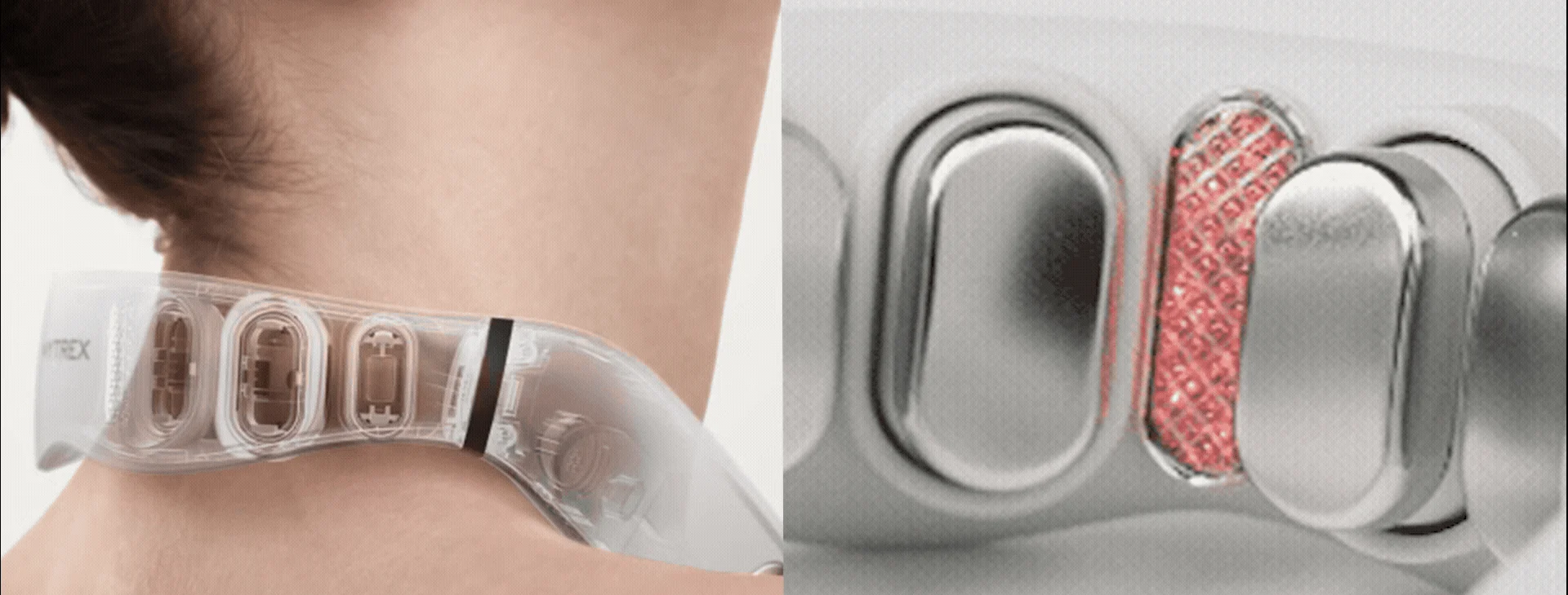 ネックマッサージャーのクローズアップ