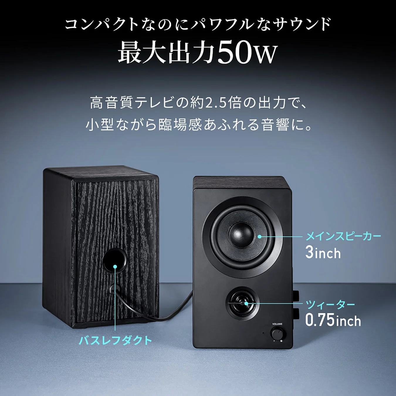 最大出力50Wのスピーカー