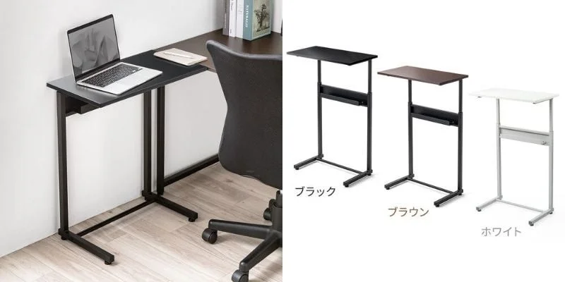 作業空間を自在に拡張！7段階高さ調整とケーブルトレイ搭載のサブテーブルに新色ブラックとホワイトが新登場