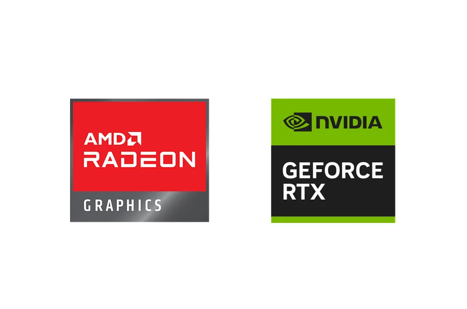 AMD Radeon GraphicsとNVIDIA GeForce RTXのロゴが並べて表示されています。