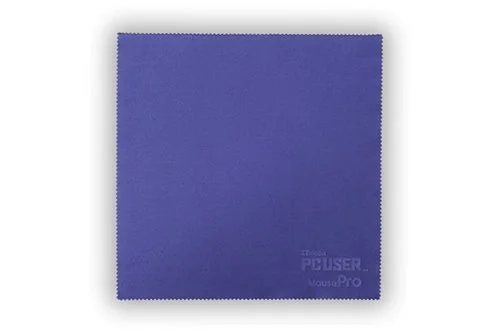 PC USERとMouseProのロゴが印字された紫色のファイバークロス