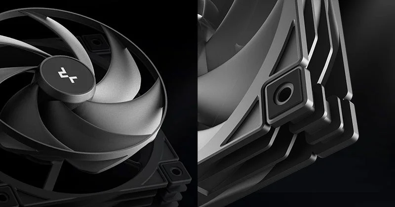 耐久性の高い素材を使用していることを示すファンとヒートシンクのクローズアップ