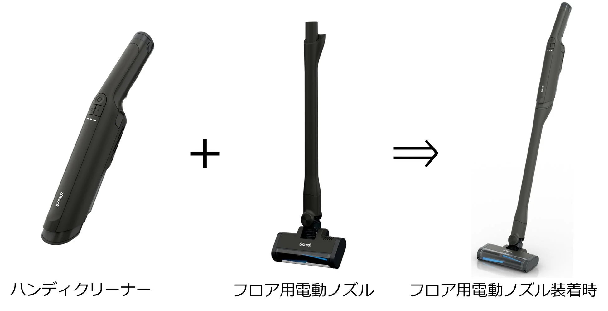 フロア用電動ノズル装着時のEVOPOWER DX