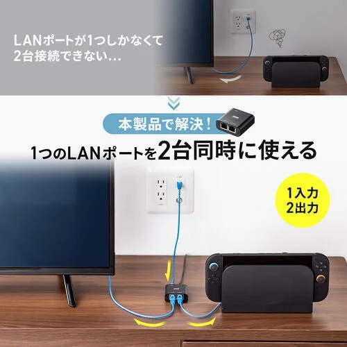 LANポートが1つしかなくて2台接続できない…を解決する本製品