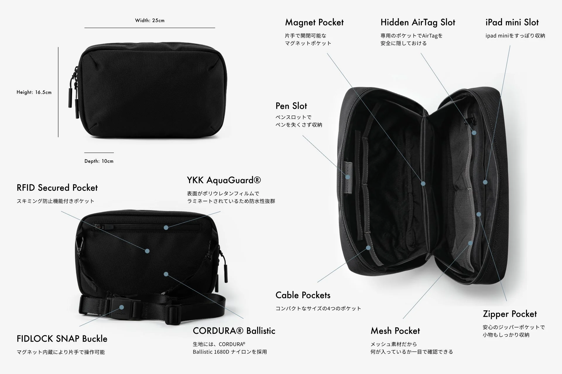 ポーチの内部構造と機能説明