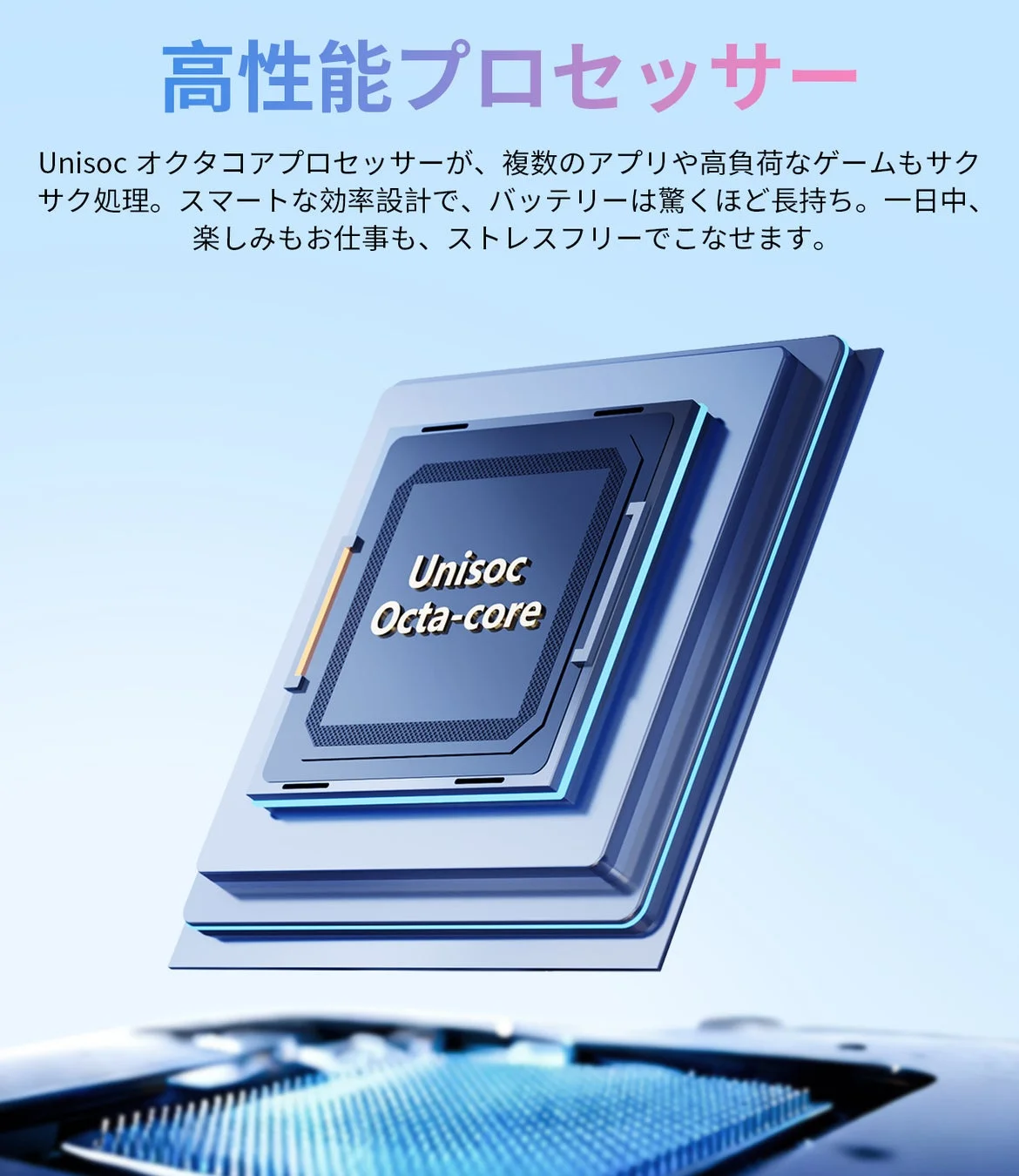 高性能プロセッサー Unisoc オクタコア