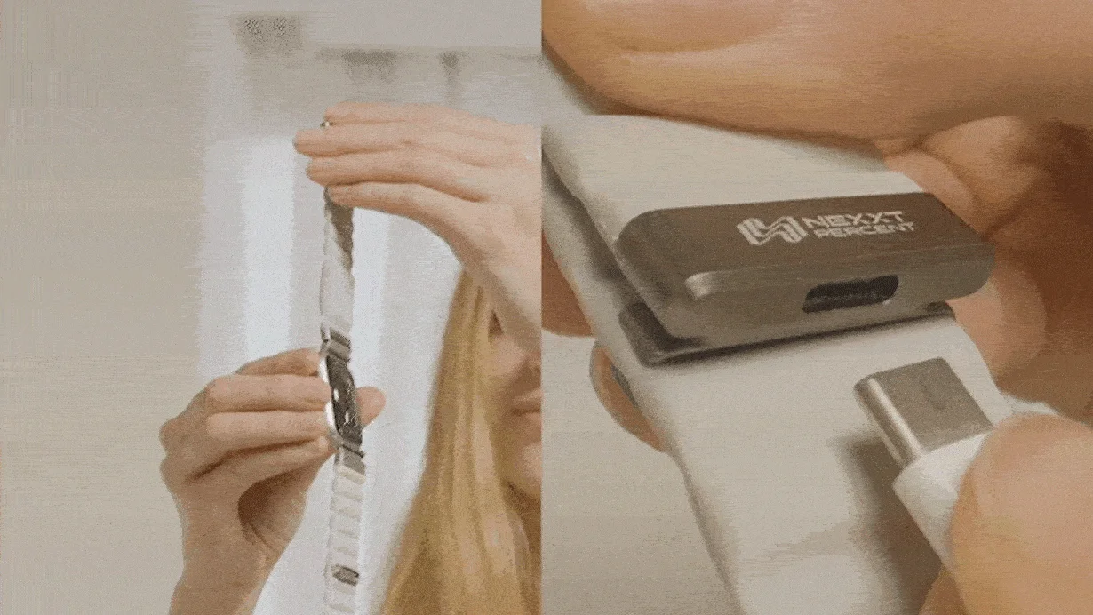 USB-Cケーブルが接続されるNEXXT PERCENTの電子機器