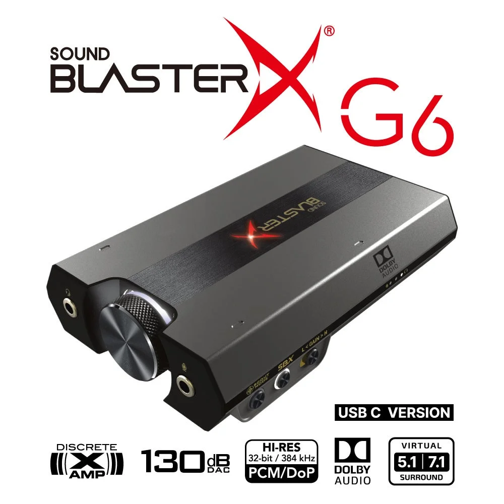 定番ゲーミングDAC『Sound BlasterX G6』がUSB Type-Cモデルに刷新し新発売!期間限定でOWSイヤホンプレゼントも