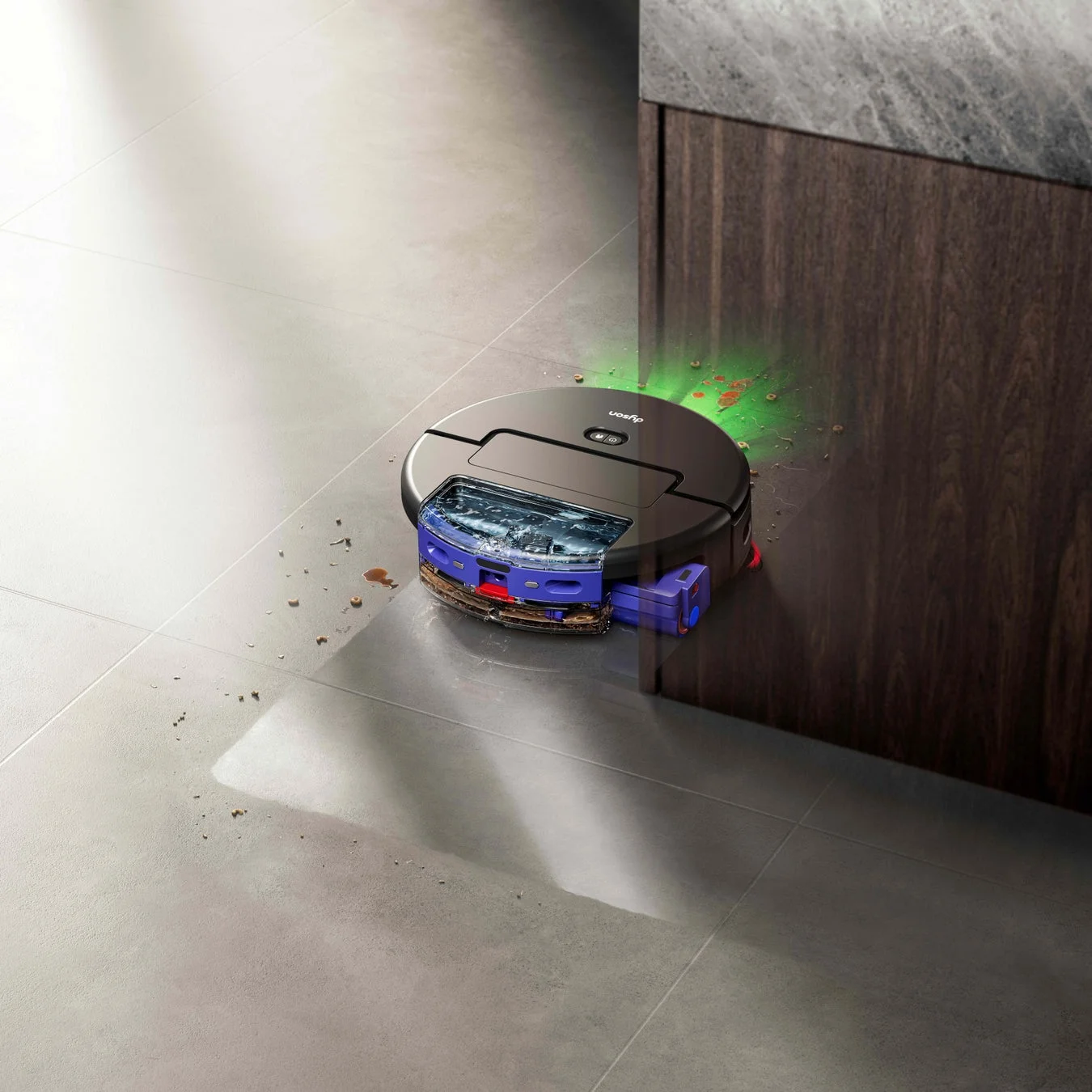 水拭き中のロボット掃除機