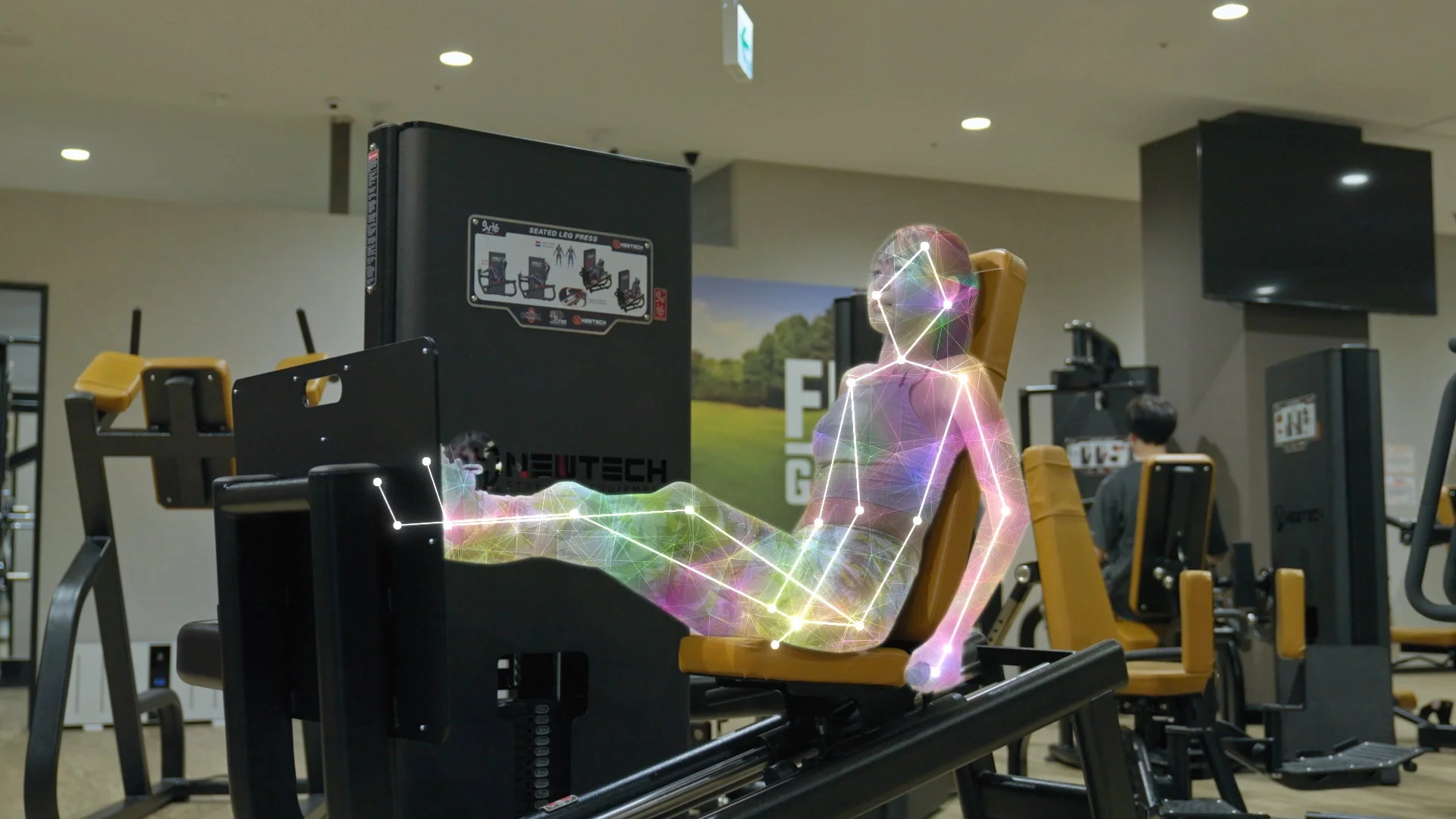 ジムでのレッグプレスとデータ視覚化