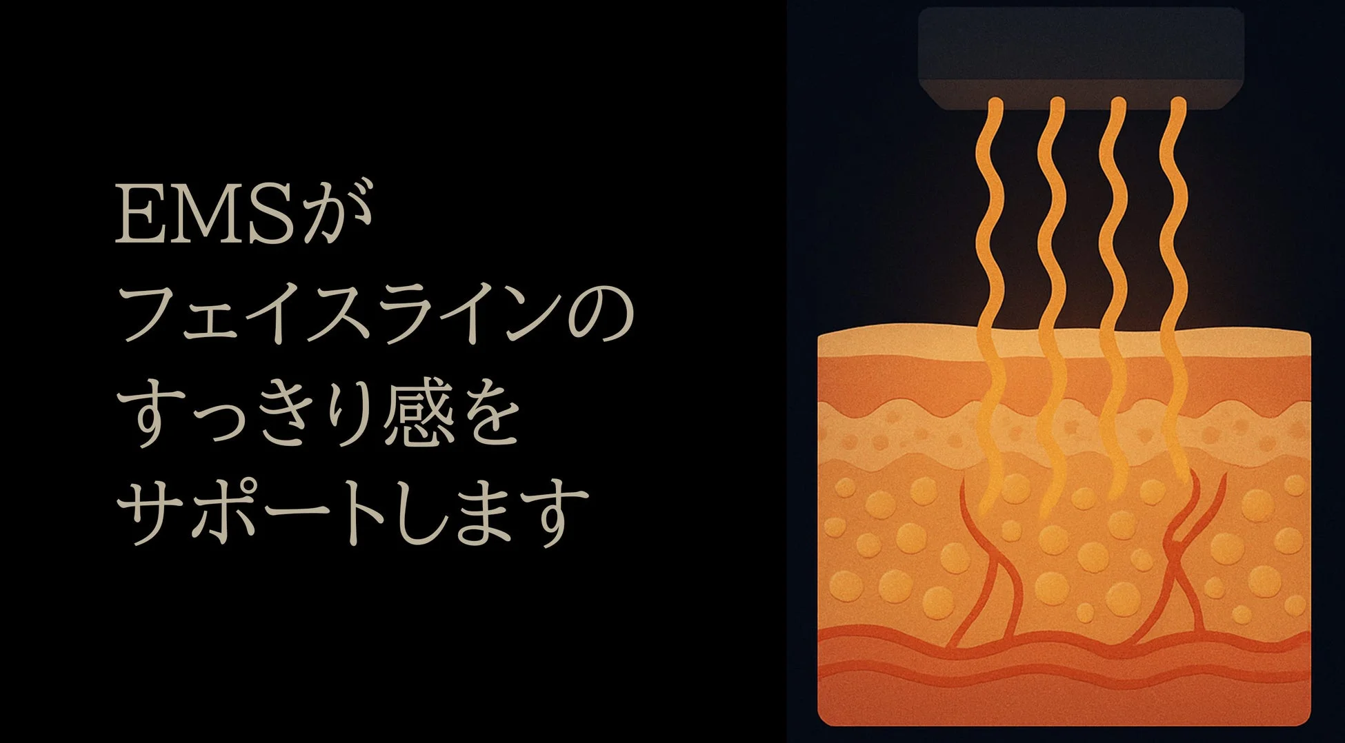 EMSがフェイスラインのすっきり感をサポートするイメージ