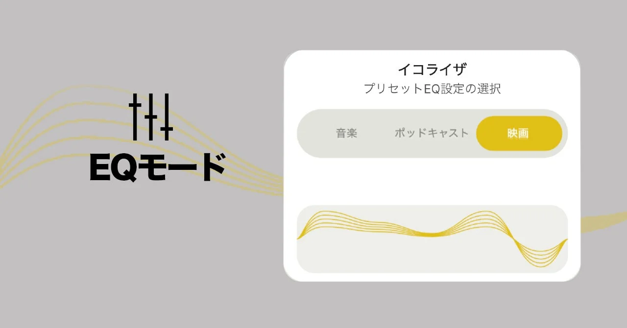 EQモード イコライザ プリセットEQ設定の選択 音楽 ポッドキャスト 映画