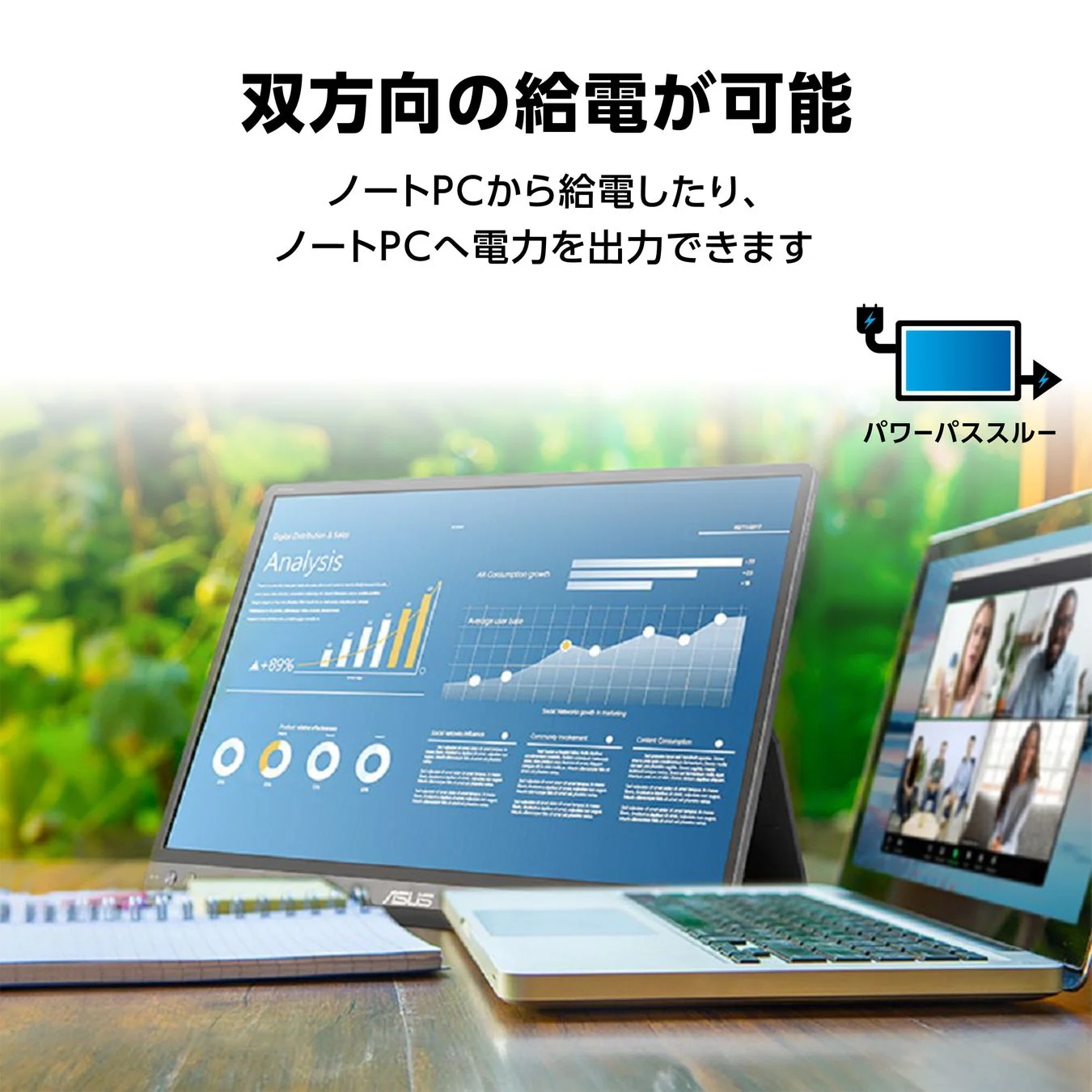 双方向パススルー給電機能