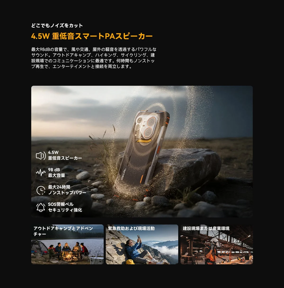 どこでもノイズをカット 4.5W 重低音スマートPAスピーカー