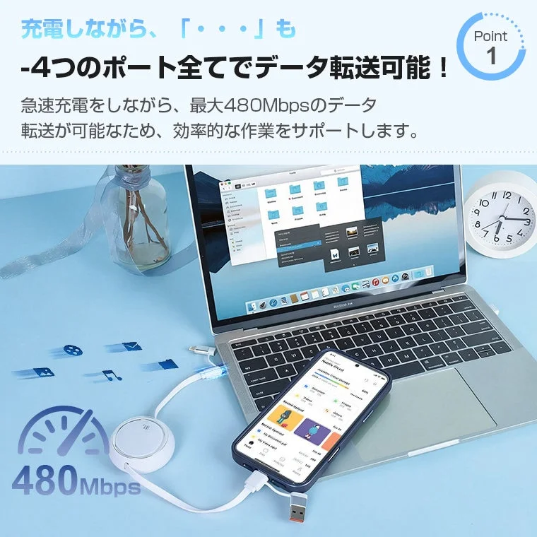 4つのポート全てでデータ転送可能!