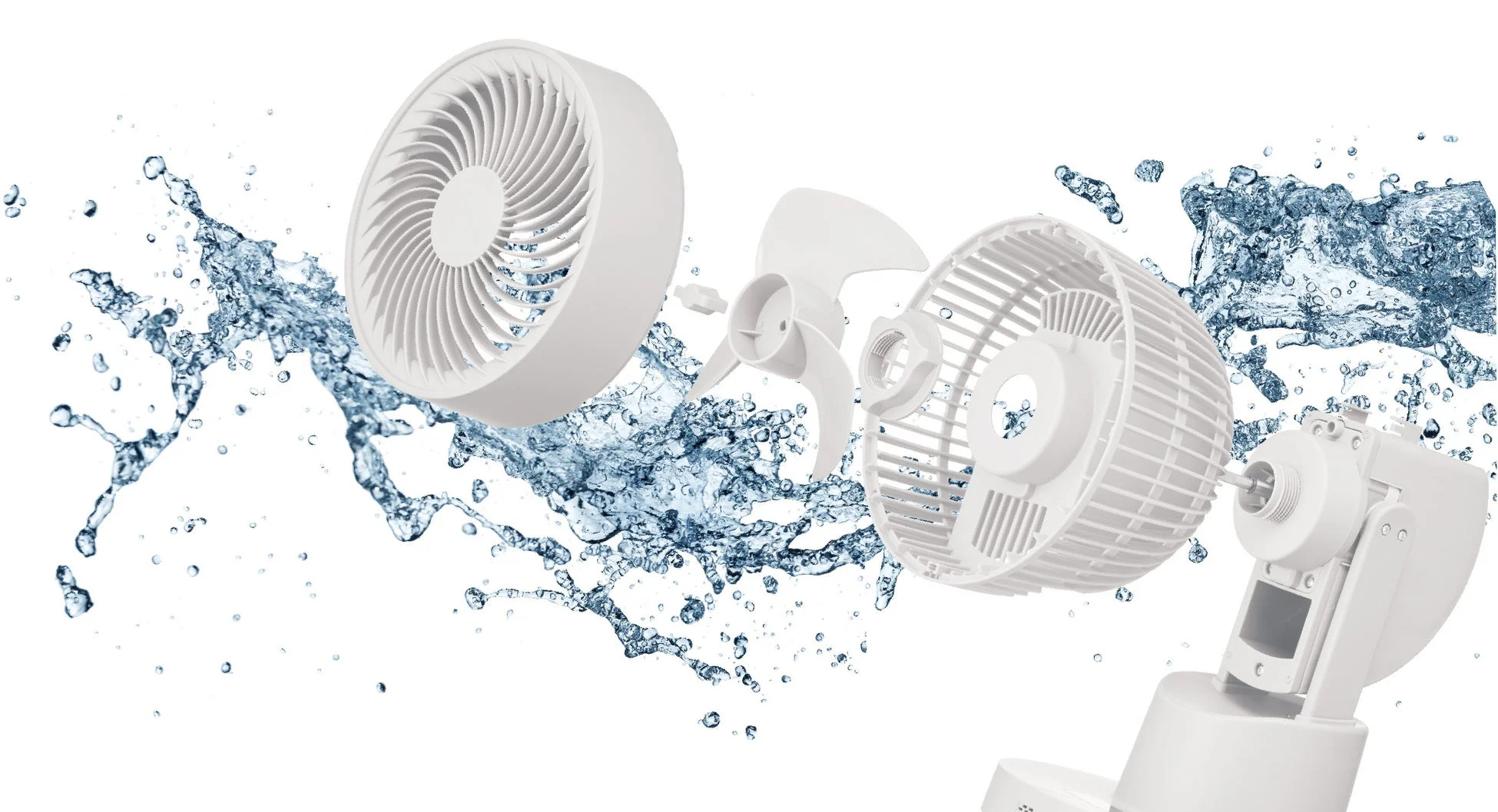 分解して水洗い可能なサーキュレーターの部品