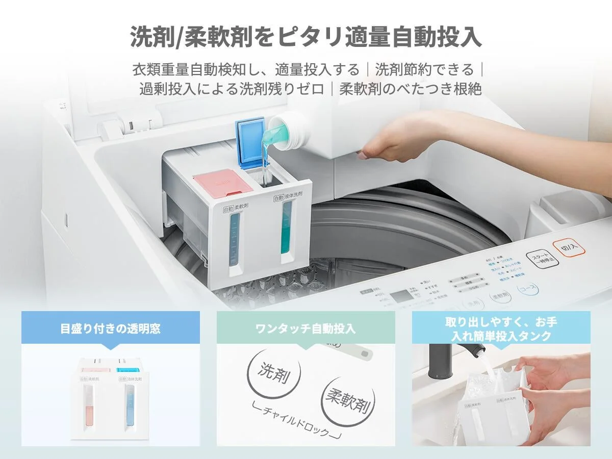 洗剤・柔軟剤自動投入