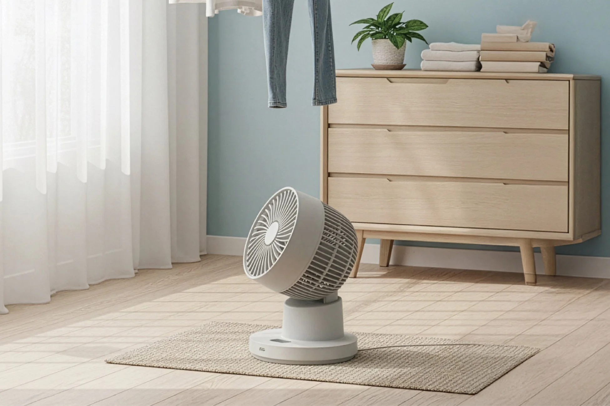 ドウシシャ、部屋干しが劇的に変わる！2倍速首ふり「クイック衣類乾燥DCサーキュレーター」を新発売