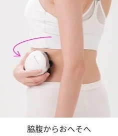 脇腹からおへそへ