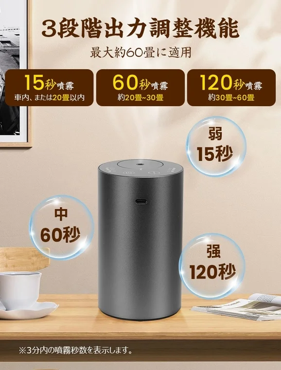 3段階出力調整機能で最大約60畳に対応