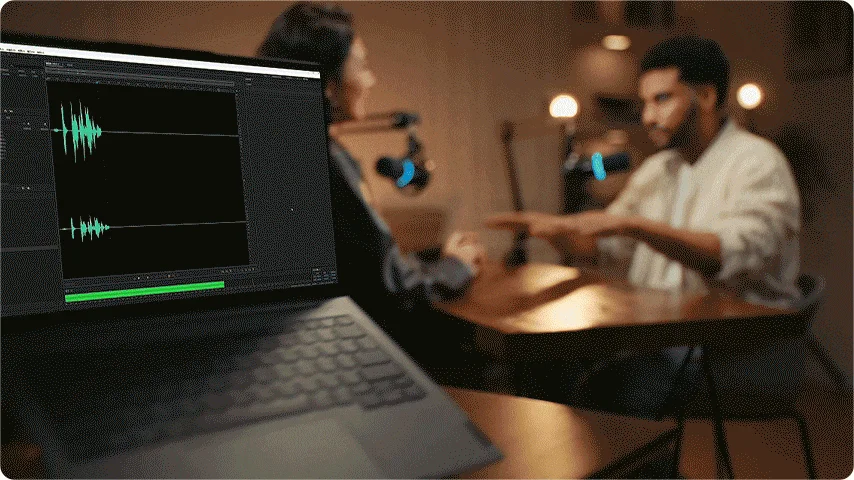 音声波形とクリエイター