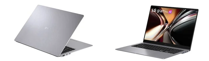 シルバーカラーのLG gram Pro AIノートパソコン