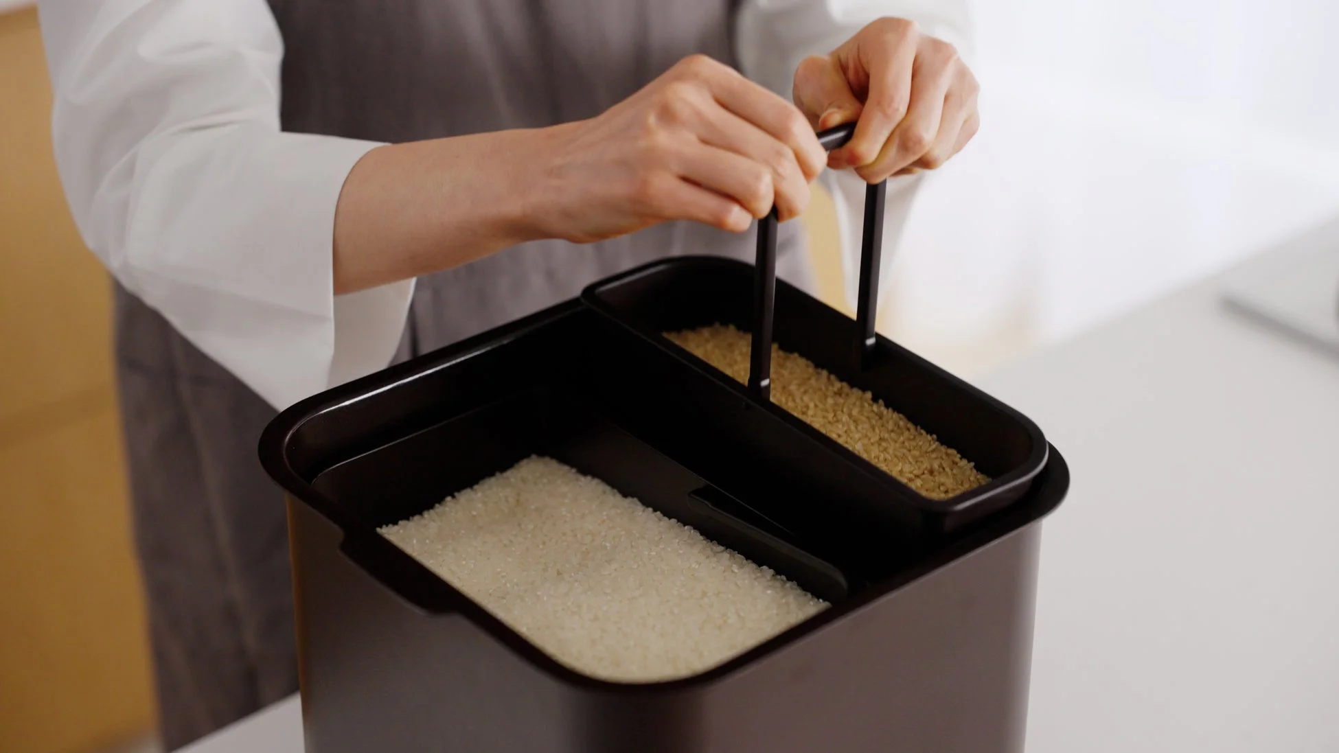 インナーケースで米を計量