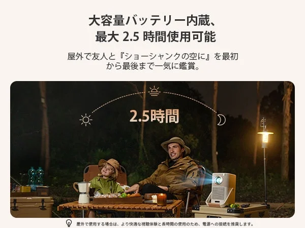 キャンプでの映画鑑賞