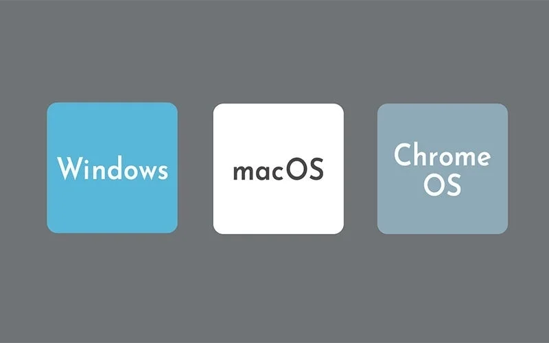Windows, macOS, Chrome OSの3つの主要なオペレーティングシステム